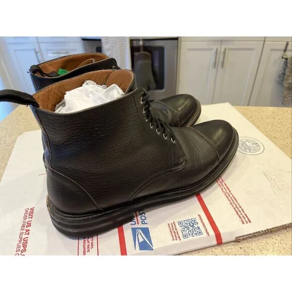 TAFT Jack Boot Men's US 7 EU 40 Black Leather Cap Toe Boots Made In Spain EUC - Picture 3 of 13